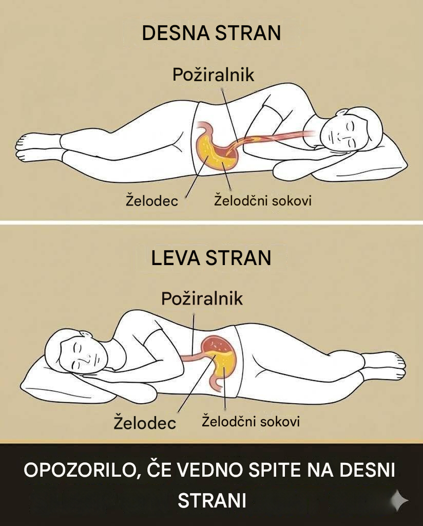 Kakšna tveganja imate, če spite na desni strani?