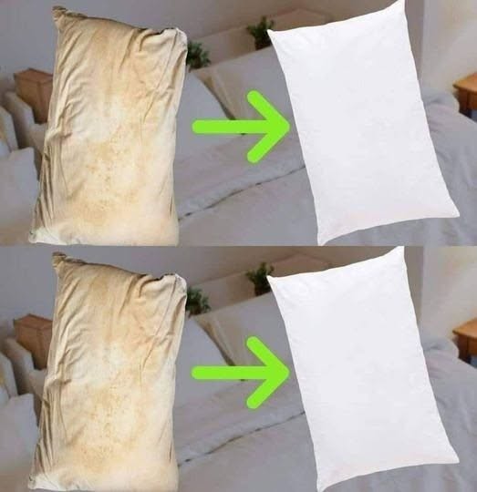 Takole očistite umazane vzglavnike, da bodo beli in dišeči.