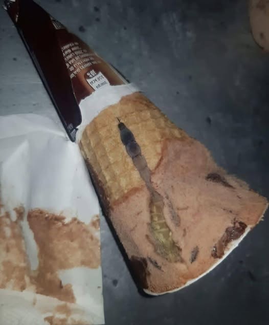 Vzela je en grižljaj sladoleda in se otrdela, ko je videla, kaj se skriva v njem