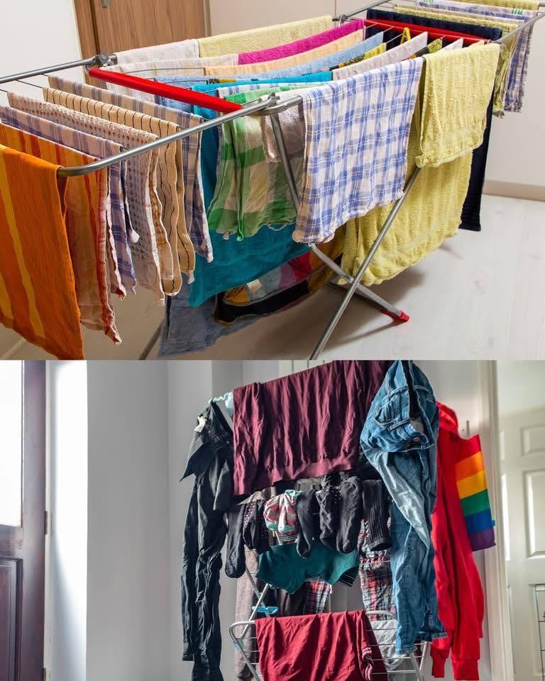Vasketøj, der aldrig tørrer, når det regner? Jeg havde det samme problem… indtil jeg opdagede et bemærkelsesværdigt effektivt trick. Resultat: Meget hurtigere tørring, selv derhjemme ⬇️