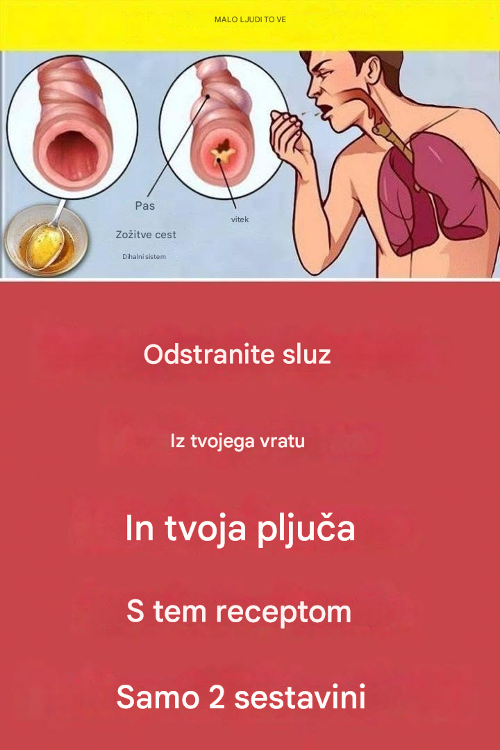 S tem receptom si očistite grlo in pljuča od sluzi – samo 2 sestavini