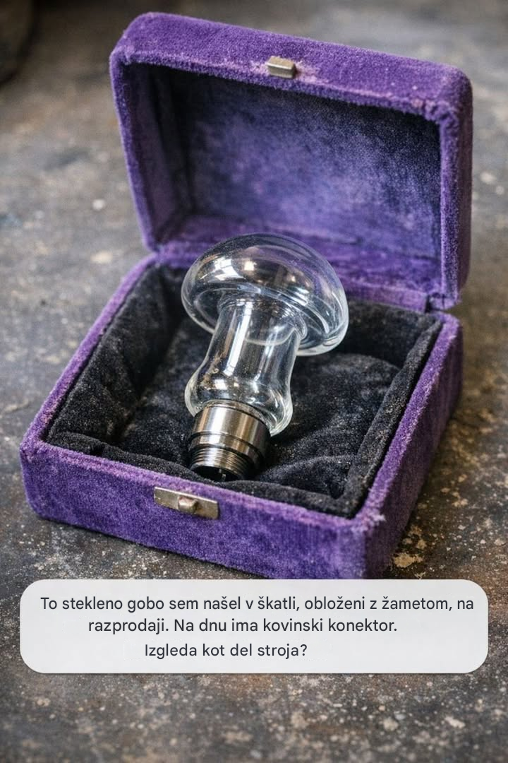 Na razprodaji nepremičnin sem našel to stekleno gobo v škatli, obloženi z žametom. Na dnu ima kovinski konektor. Izgleda kot del stroja?Razprodaje nepremičnin so pogosto zakladnice zgodovine, polne predmetov, ki pripovedujejo zgodbe iz preteklosti. Med starinskim pohištvom, zaprašenimi knjigami in starinskimi drobnarijami lahko kdo naleti na nekaj resnično zanimivega – predmet, ki vzbuja radovednost in zahteva raziskovanje. Takšen je bil primer edinstvene najdbe: steklenega predmeta v obliki gobe, skritega v škatli, obloženi z žametom, ki so ga odkrili na nedavni razprodaji nepremičnin. Čeprav je sprva zmeden, se zdi, da je predmet – steklena žarnica s kovinskim konektorjem – več kot le nenavadno umetniško delo. Njegova konstrukcija nakazuje, da je nekoč igral vlogo v večji napravi, morda pozabljenem kosu tehnologije. Ta članek poskuša odkriti izvor in namen tega nenavadnega artefakta, pri čemer se potopi v svet starodobnih medicinskih pripomočkov in dobo šarlatanske medicine. 1. Skrivnost, obdana z žametom: Prvi vtisi o najdbi steklene gobe Prvi vtis steklene gobe je vtis elegance in skrivnostnosti. Varno zaprta v škatli, obloženi z žametom, skrbno shranjevanje nakazuje, da je bila nekoč dragocen predmet. Škatla sama, ki meri približno 20 x 15 cm, je izdelana iz temnega lesa z medeninastimi tečaji, kar kaže na to, da je bila narejena za zaščito nečesa pomembnega. Steklena goba meri v višino približno 12 centimetrov, njen premer na najširšem delu pa je približno 7,5 centimetra. Njeno steblo je gladko in valjasto, kar vodi do širokega, kupolastega vrha. Steklo je prozorno, z rahlo obarvanim odtenkom, ki lovi svetlobo in ji daje skoraj eterični sijaj. Kovinski konektor na dnu pa namiguje na njen funkcionalni namen in ne zgolj okras. 2. Iskanje namigov: oblika, steklo in ta nenavadna kovinska povezovalna točka Oblika steklenega predmeta spominja na gobo, s širokim klobukom in ozkim pecljem, kar ni le estetska, temveč tudi funkcionalna oblika. Široka površina klobuka bi bila idealna za razpršitev energije ali svetlobe, medtem ko bi ozko peclje lahko to energijo usmerilo v določeno točko. Steklo samo je borosilikatno, znano po svoji vzdržljivosti in odpornosti na toplotne šoke, kar kaže na to, da je bilo zasnovano tako, da prenese precejšnjo uporabo in morebitno vročino. Kovinski konektor iz medenine ima navoj, kar kaže na to, da je bil zasnovan za privijanje v drugo komponento, kar verjetno zagotavlja električno povezavo z večjo napravo. Ta konektor je ključni namig pri prepoznavanju namena predmeta. 3. Potovanje nazaj v čas: Ko so bili stroji Violet Ray gospodinjski pripomočki V začetku 20. stoletja so bili aparati z vijoličnimi žarki priljubljeni gospodinjski pripomočki, ki so jih oglaševali kot zdravilo za različne bolezni. Te naprave so uporabljale visokofrekvenčne električne tokove za ustvarjanje vijoličnega sijaja, za katerega so verjeli, da ima terapevtske koristi. Tržili so jih kot učinkovita zdravila za vse, od artritisa do aken, zaradi česar so postali stalnica v mnogih domovih. Naprave z vijoličnimi žarki so bile del širšega gibanja šarlatanske medicine, kjer so javnosti prodajali neregulirane in pogosto dvomljive medicinske pripomočke z grandioznimi trditvami. Kljub vprašljivi učinkovitosti so bile te naprave široko sprejete in uporabljene, kar je odražalo tako medicinsko razumevanje kot potrošniško kulturo tistega časa. 4. Kaj je vijolična elektroda – in kako se ta ujema z uganko Vijolična elektroda je ključni sestavni del naprave z vijoličnimi žarki, zasnovane za dovajanje električnega toka v uporabnikovo telo. Elektrode so bile različnih oblik in velikosti, vsaka pa je bila prilagojena za določene tretmaje. Gobasta elektroda je bila še posebej priljubljena zaradi svoje sposobnosti, da med tretmajem pokrije večje površine. Steklena goba, najdena na razprodaji, ustreza profilu elektrode z vijoličnimi žarki. Njena zasnova in materiali so skladni s tistimi, ki se uporabljajo v teh napravah, kovinski konektor pa bi jo pritrdil na palico naprave. Ta povezava bi omogočila prehod električnega toka skozi elektrodo, kar bi ustvarilo značilen vijoličen sij. 5. Kako so te steklene elektrode delovale v zgodnjih napravah za šarlatansko medicino Vijolični žarki so delovali tako, da so ustvarjali visokonapetostni tok z nizko amperažo, ki se je nato preko kovinskega konektorja prenesel na stekleno elektrodo. Ko je električni tok vstopil v elektrodo, je ioniziral plin v steklu, kar je ustvarilo vijoličen sij in mehak brenčeč zvok. Uporabnik je žarečo elektrodo nanesel na kožo, kjer naj bi električni razelektritev spodbudila celjenje. Čeprav je bilo malo znanstvenih dokazov, ki bi podpirali te trditve, so si naprave pridobile sloves zaradi svojih domnevnih koristi, predvsem zaradi svoje novosti in prepričljivega trženja tistega časa. 6. Pogoste oblike elektrod in zakaj je bila "goba" tako priljubljena Vijolične elektrode so bile na voljo v različnih oblikah, vsaka je bila zasnovana za specifično uporabo. Med pogostimi oblikami so bili glavniki za nego las, čebulice za splošno uporabo in seveda gobe za večje površine. Oblika gobe je bila priljubljena zaradi svoje vsestranskosti, saj je z lahkoto pokrivala široke dele telesa. Širok pokrovček gobaste elektrode je omogočal difuzno porazdelitev električnega toka, zaradi česar je bila primerna za zdravljenje predelov, kot sta hrbet ali trebuh. Zaradi ergonomske zasnove je bila uporaba tudi udobna, kar je verjetno prispevalo k njeni priljubljenosti med ljubitelji vijoličnih žarkov. 7. Varnostni pregled: Ali je ta stara vijolična elektroda nevarna za shranjevanje? Čeprav so bili vijolični žarki nekoč običajni, so jih sodobni varnostni standardi zaradi potencialnih tveganj naredili zastarele. Visokonapetostni tokovi, ki jih proizvajajo, so lahko nevarni, zlasti če je naprava poškodovana ali nepravilno uporabljena. Vendar pa steklena gobasta elektroda sama po sebi predstavlja majhno tveganje, če ni priključena na vir napajanja. Kot samostojen predmet je inertna in neškodljiva. Zbiralci morajo biti previdni, če poskušajo uporabljati starinski vijolični žarek, in se prepričati, da je v dobrem stanju in da deluje varno, ali pa, še bolje, da ga sploh ne uporabljajo. 8. Zbirateljski kotiček: Redkost, stanje in kaj naredi enega dragocenega Vijolične elektrode, zlasti tiste v dobrem stanju, so lahko dragocene za zbiratelje medicinskih starin. Redkost predmeta, njegovo stanje in prisotnost originalne embalaže, kot je škatla z žametno podlogo, prispevajo k njegovi vrednosti. Zbiratelji pogosto iščejo elektrode z nenavadnimi oblikami ali tiste od znanih proizvajalcev. Celoten komplet, vključno z originalno napravo in dodatki, lahko znatno poveča vrednost predmeta. Zaradi stanja steklene gobaste elektrode brez odkruškov ali razpok in originalne škatle je zaželen kos za ljubitelje starodobnih medicinskih pripomočkov. 9. Kako potrditi svojo najdbo: oznake, strojna oprema in spletne referenčne skupine Prepoznavanje vijolične elektrode je lahko zahtevno brez ustreznega označevanja. Poiščite morebitne oznake proizvajalca ali serijske številke na kovinskem konektorju ali stekleni površini. Te lahko dajo namige o izvoru in starosti elektrode. Spletne referenčne skupine in forumi, posvečeni starinskim medicinskim pripomočkom, so lahko neprecenljivi viri. Sodelovanje s skupnostjo zbirateljev lahko pomaga preveriti pristnost in zgodovino predmeta. Deljenje fotografij in opisov lahko pomaga tudi pri prepoznavanju specifičnega modela in proizvajalca elektrode. 10. Razstaviti ali zavreči? Etični in praktični načini ravnanja z artefaktom Odločitev o tem, ali razstaviti ali zavreči starinsko elektrodo z vijoličnimi žarki, je odvisna od osebnega interesa in etičnih vidikov. Kot del medicinske anamneze lahko služi kot zanimiv razstavni predmet, ki sproži pogovore o preteklih zdravniških praksah. Če pa se predmet oceni kot nevaren ali neprivlačen, je ključnega pomena, da ga odgovorno odstranite. Za varno odstranitev se posvetujte z lokalnimi smernicami za ravnanje z odpadki, zlasti če steklo vsebuje nevarne snovi. Donacija predmeta muzeju ali izobraževalni ustanovi je lahko tudi način za ohranitev njegove zgodovinske vrednosti. 11. Od nenavadnosti razprodaje nepremičnin do pogovornega predmeta: elektrodi damo novo življenje Preobrazba steklene gobaste elektrode iz nenavadne razprodaje nepremičnin v temo za pogovor vključuje ustvarjalnost in spoštovanje njene zgodovine. Razstavljanje skupaj z informacijami o napravah z vijoličnimi žarki in njihovem mestu v zgodovini medicine lahko zagotovi kontekst in zanimivost. Ne glede na to, ali je razstavljena v osebni zbirki ali uporabljena kot okrasni predmet, elektroda služi kot oprijemljiva povezava s preteklostjo. Zaradi svoje edinstvene zasnove in skrivnostnega izvora je očarljiv kos, ki vabi k odkrivanju in razpravi ter vdihne novo življenje reliktu iz pretekle dobe.