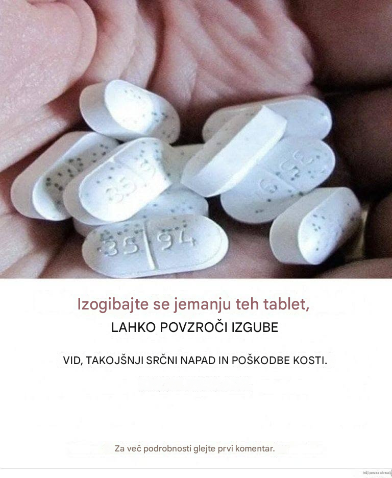 OPOZORILO! TE TABLETE LAHKO POVZROČAJO KRVNE STRDKE, KRVNE TROMBOLICE IN SRČNI NAPAD
